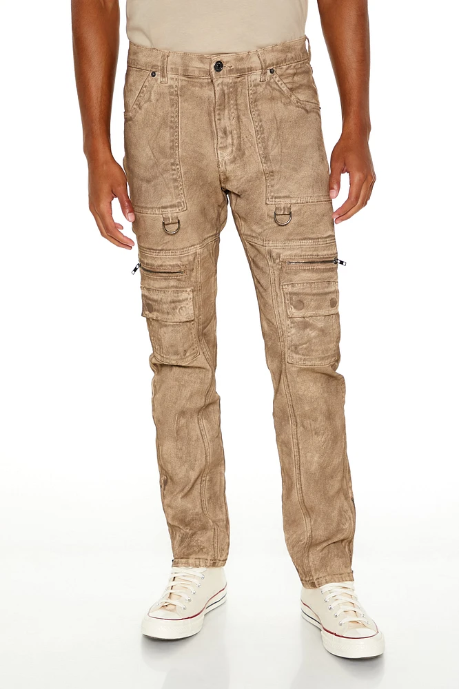 Slim Fit Oil Wash Cargo Jean