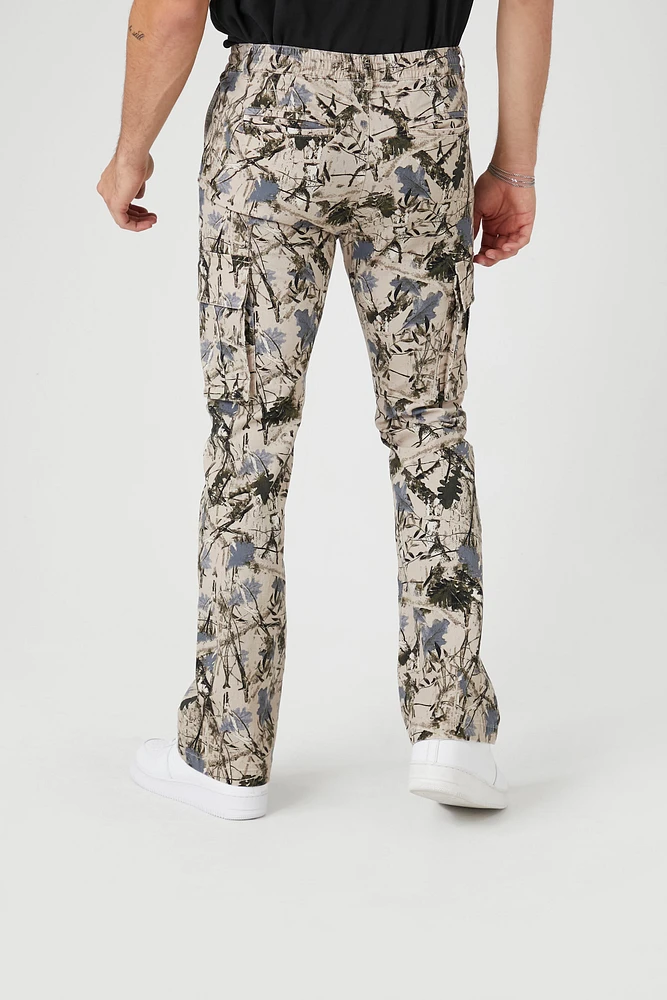 Pantalon cargo mince avec motif camouflage