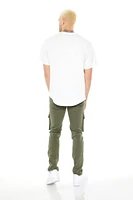 Mid Rise Distressed Slim Cargo Jean