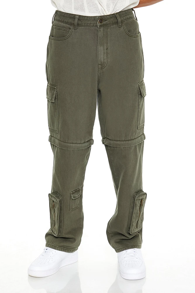 Convertible Mid Rise Straight Leg Cargo Pant