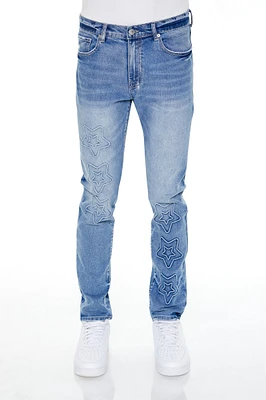 Textured Star Skinny Jeans