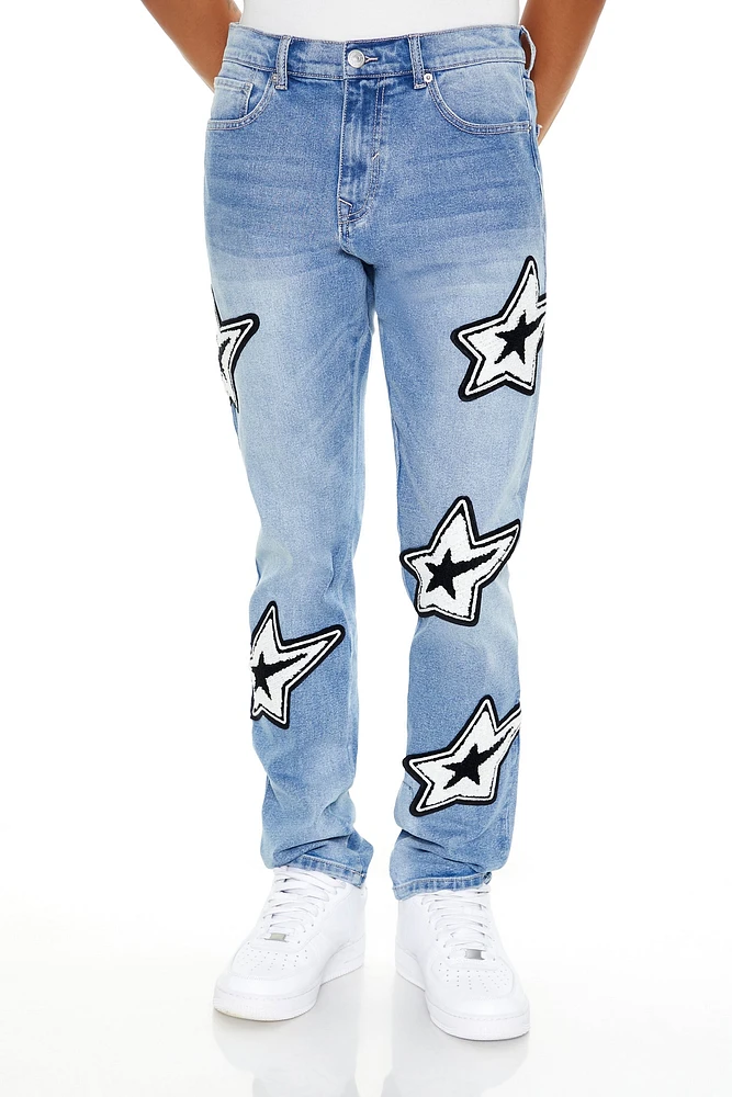 Slim-Fit Star Patch Jeans