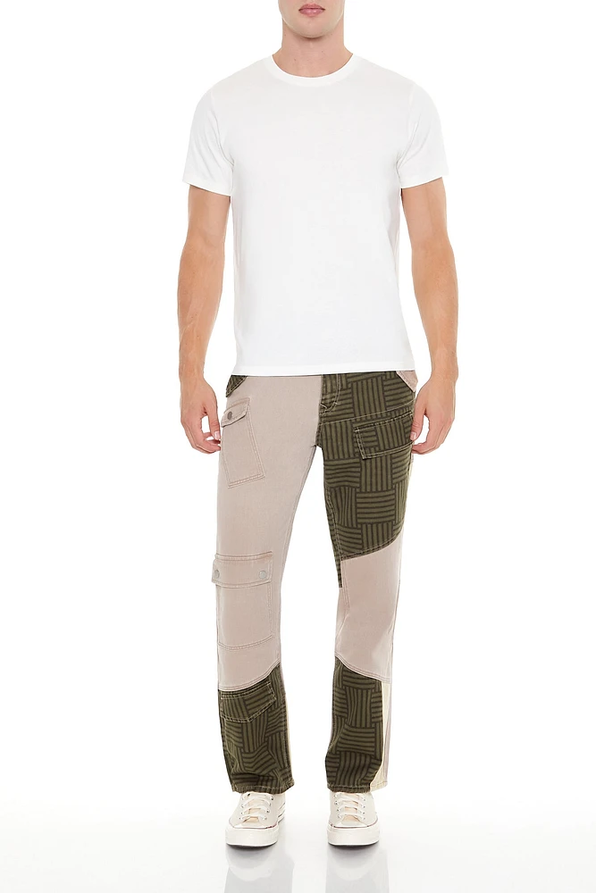 Striped Colorblock Cargo Jean