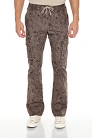 Leaf Print Cargo Slim Fit Pant