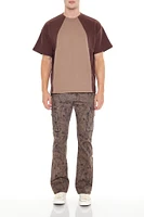 Leaf Print Cargo Slim Fit Pant