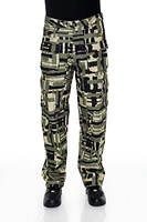 All-Over Print Straight Leg Cargo Pant