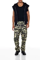 All-Over Print Straight Leg Cargo Pant