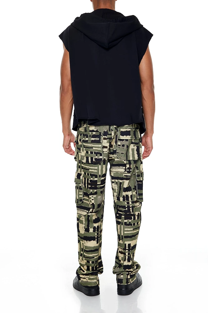 All-Over Print Straight Leg Cargo Pant