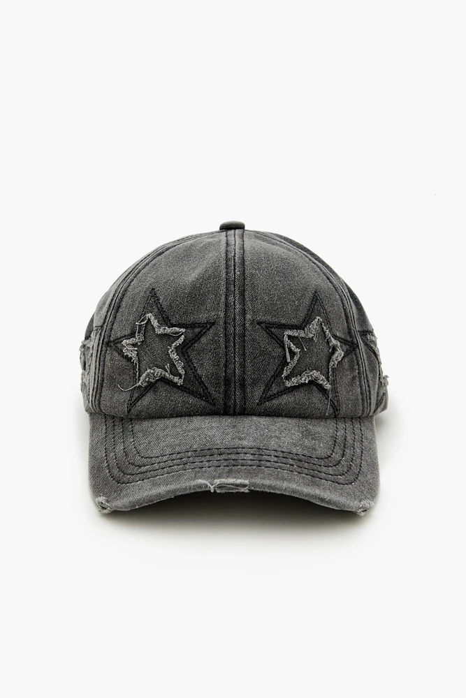 Casquette de baseball avec empiÃ¨cement Ãtoile en denim