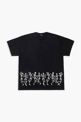 Embroidered Dancing Skeleton T-Shirt