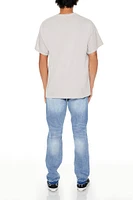 Stone Wash Distressed Slim Jean