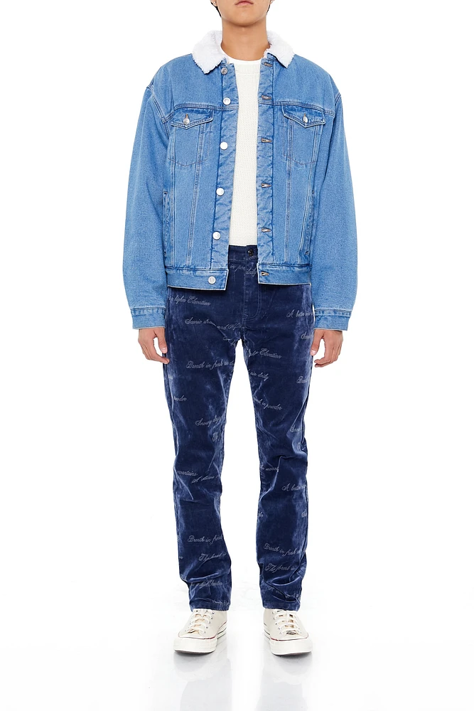 Blouson en similirason et denim