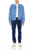 Blouson en similirason et denim