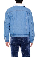 Blouson en similirason et denim