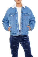 Blouson en similirason et denim