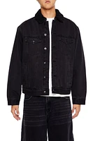 Blouson en denim avec col de similifourrure