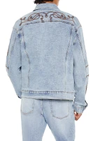 Blouson en denim avec motif brodÃ©