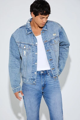 Blouson de style camionneur en denim d'aspect us