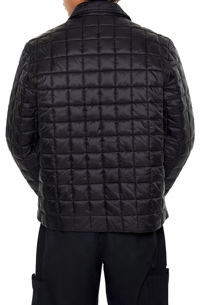 Quilted Zip-Up Bomber Jacket