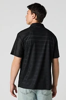 Textured Button-Up Collared Top