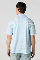 Textured Button-Up Collared Top