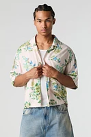 Floral Print Boxy Button-Up Top