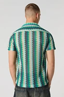Zig-Zag Crochet Button-Up Top