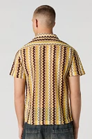 Haut boutonné crocheté à chevrons
