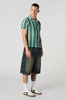 Zig-Zag Crochet Button-Up Top