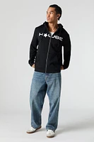 House Graphic Fleece Zip-Up Hoodie