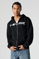 House Graphic Fleece Zip-Up Hoodie