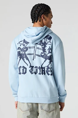 Boxing Graphic Fleece Zip-Up Hoodie