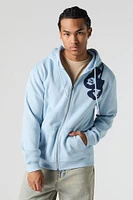 Boxing Graphic Fleece Zip-Up Hoodie