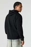 Hell-bent Raceway Embroidered Fleece Zip-Up Hoodie