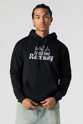Hell-bent Raceway Embroidered Fleece Zip-Up Hoodie