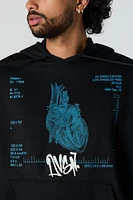 Heart Graphic Fleece Hoodie