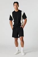 Colourblock Fleece Short Sleeve Top