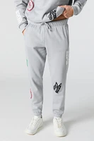 Hope for Best Puff Print Fleece Jogger