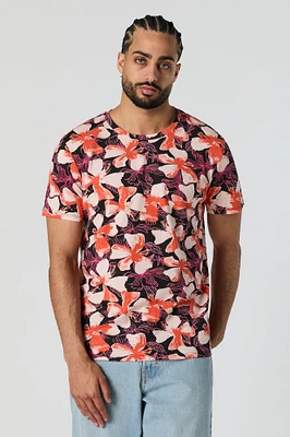 Hibiscus Print T-Shirt