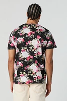 Black Floral Print T-Shirt