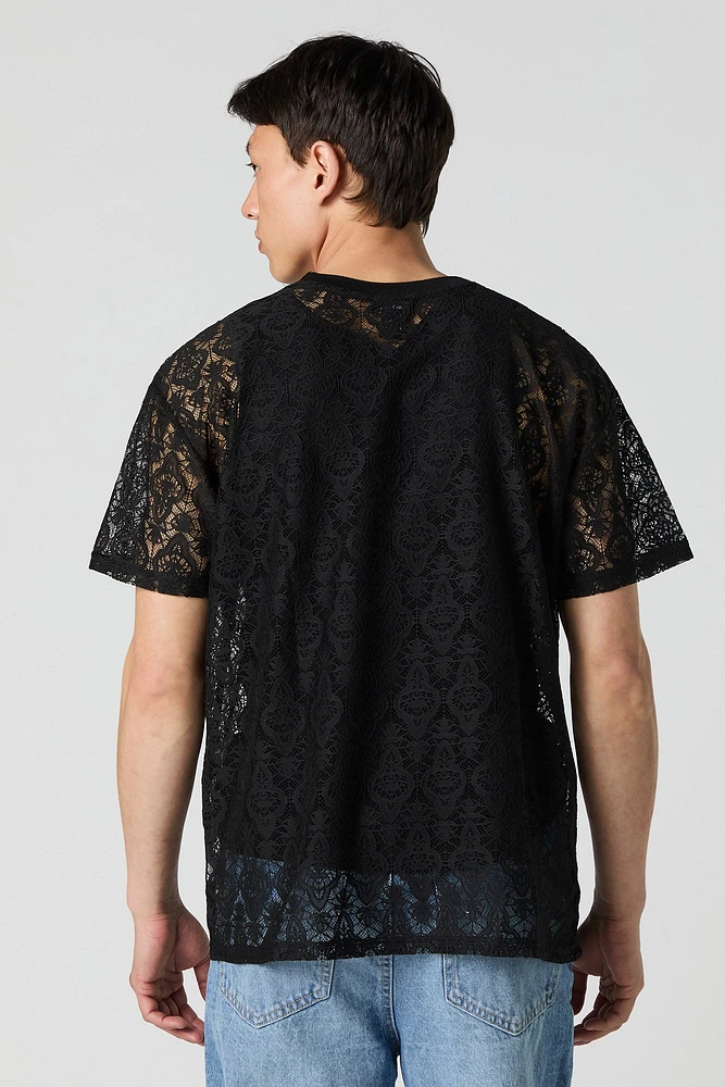 Lace Design T-Shirt