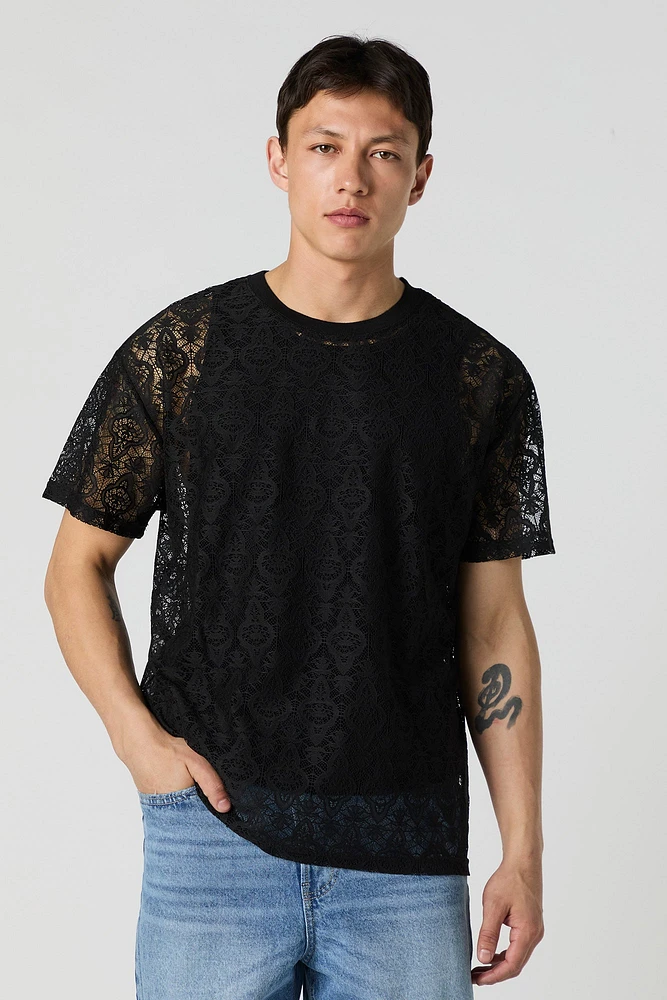 Lace Design T-Shirt