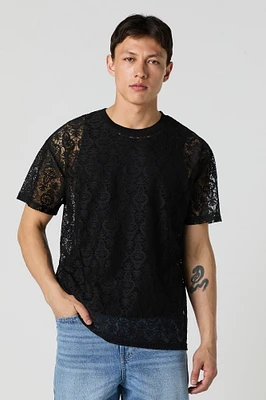 Lace Design T-Shirt