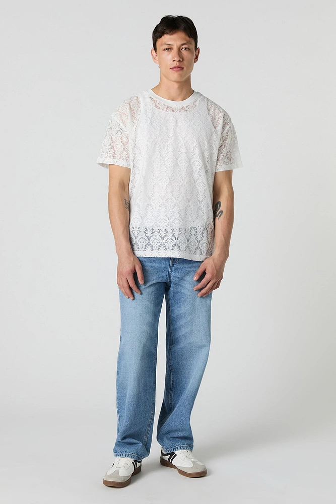 T-shirt orné de dentelle