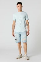 T-shirt orné de similisuède