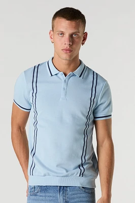 Contrast Stripe Polo T-Shirt