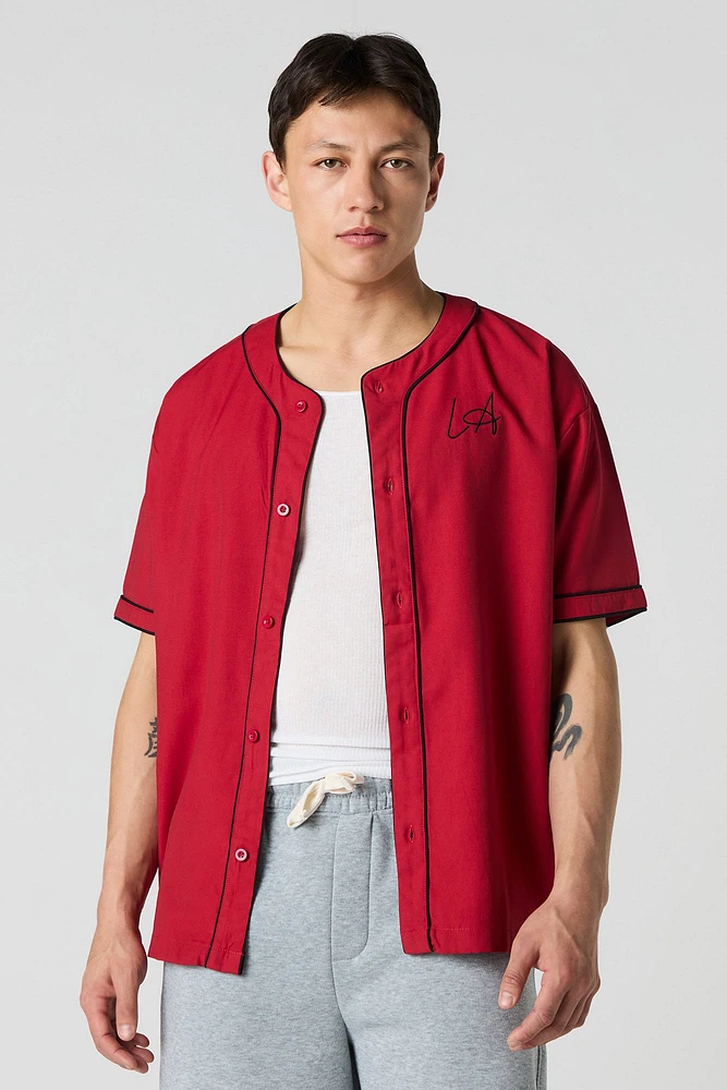 LA Embroidered Jersey Top