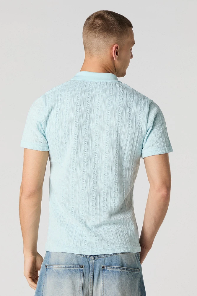 Cable Knit Polo