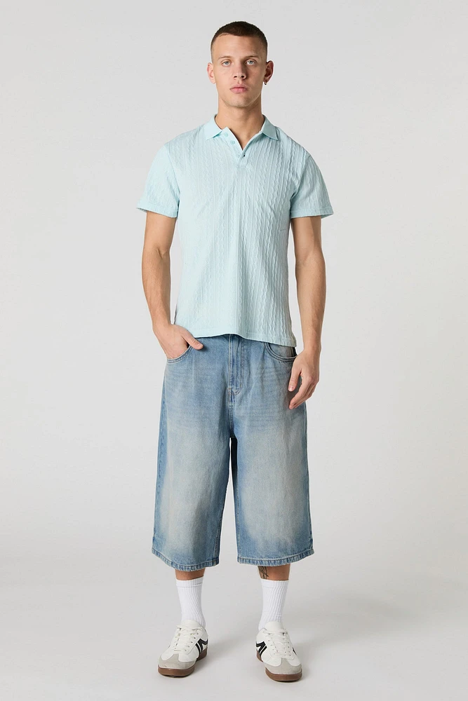 Cable Knit Polo
