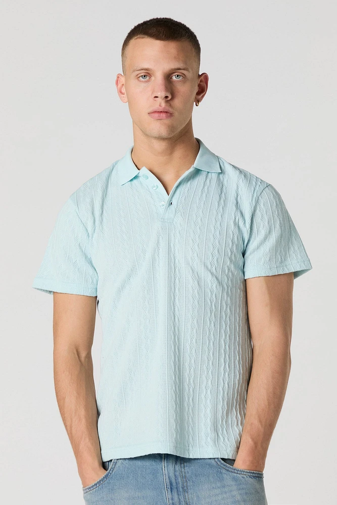 Cable Knit Polo